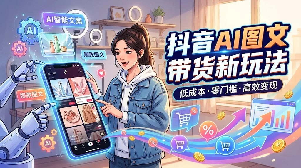 抖音AI图文带货新玩法